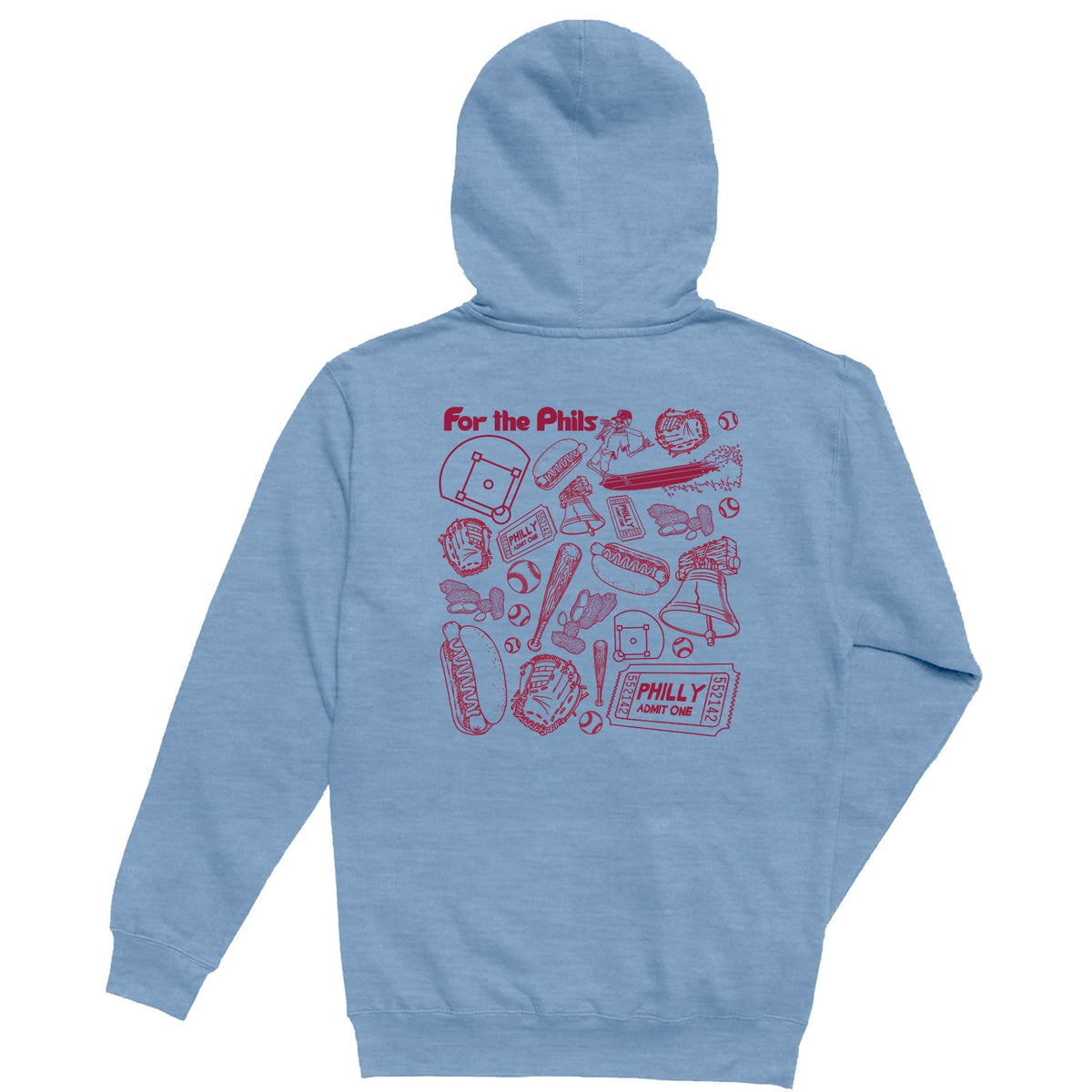 For the Phils Pattern Boys Pullover Hoodie - Pacific