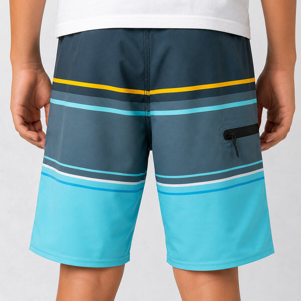 Summertime 18in Boys Boardshorts - Stripe Pattern