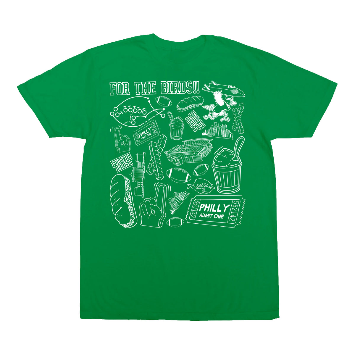 For The Birds Pattern Boys T-Shirt - Kelly Green