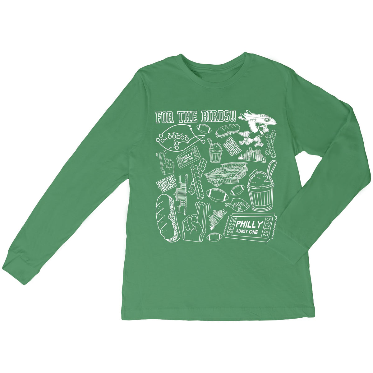 For The Birds Pattern Boys Long Sleeve Shirt
