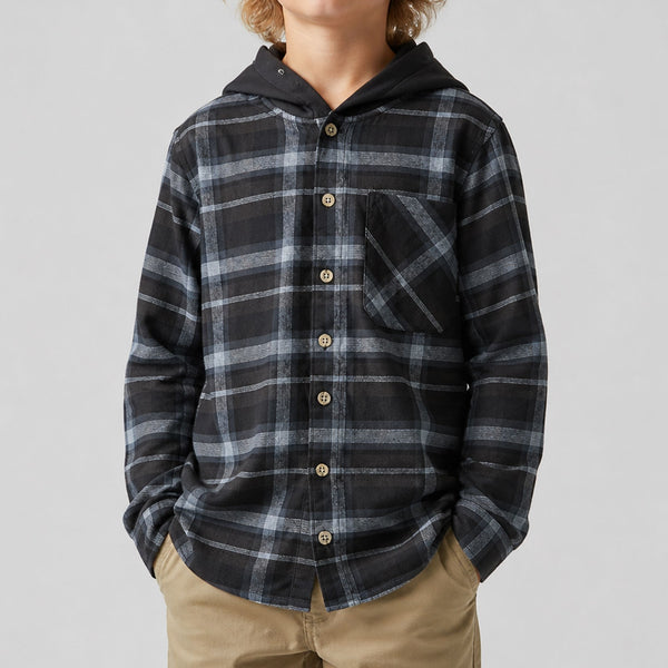 Bayside Hooded Boys Woven - Black