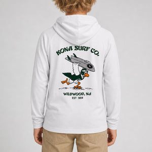For the Birds Hooded Boys UV Sun Protection LS Shirt - Heather Grey