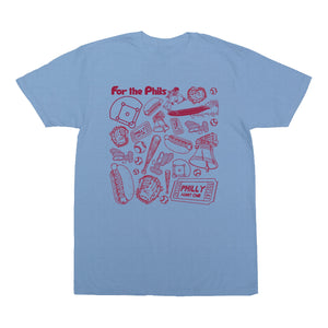 For the Phils Pattern Boys T-Shirt - Heather Columbia Blue