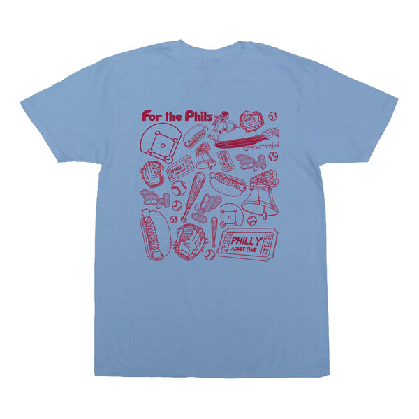 For the Phils Pattern Boys T-Shirt - Heather Columbia Blue