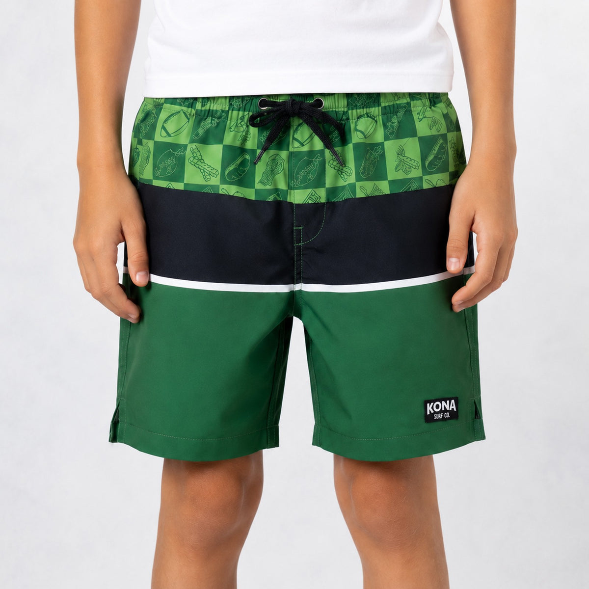 Uncomplicated 15in w/ Liner Boys Elastic Boardshorts - For the Birds