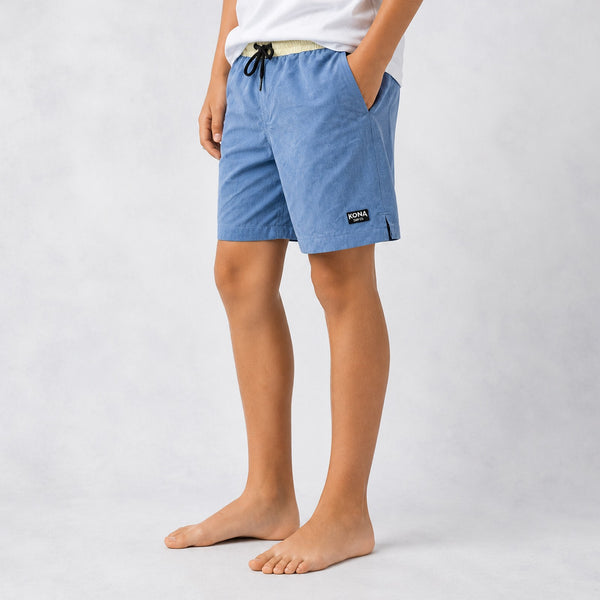 Uncomplicated 15in w/ Liner Boys Elastic Boardshorts - Slate/Cream