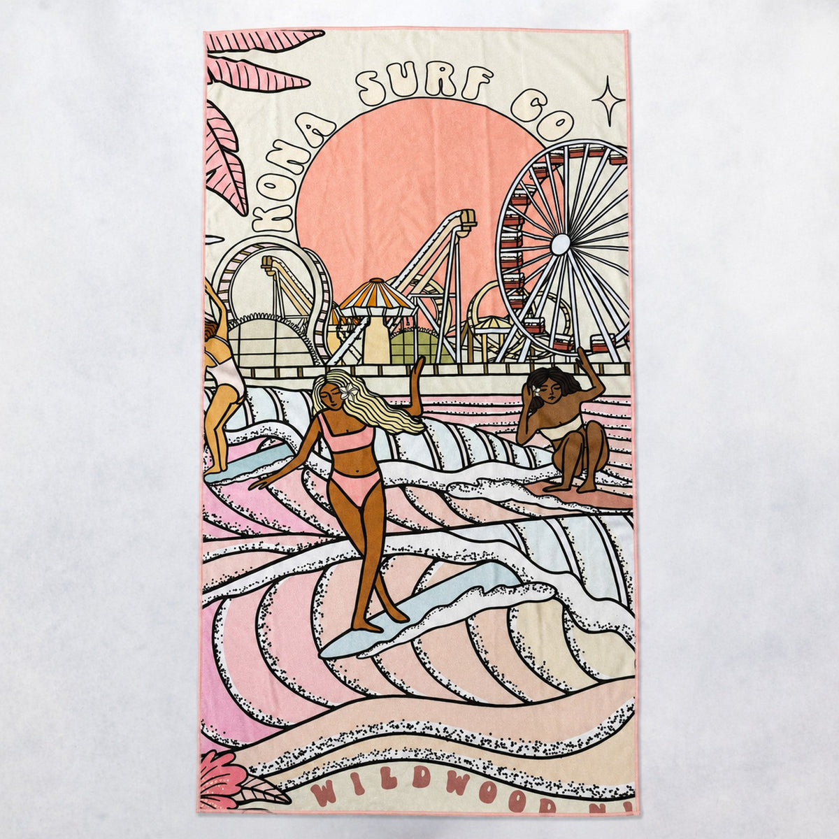 Slowtide x Kona Summer Sunrise Beach Towel - Cream