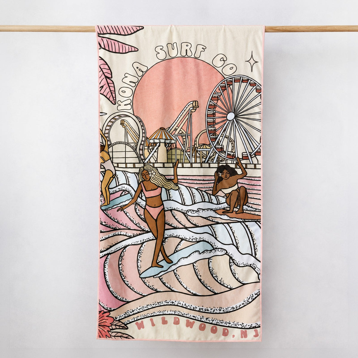 Slowtide x Kona Summer Sunrise Beach Towel - Cream