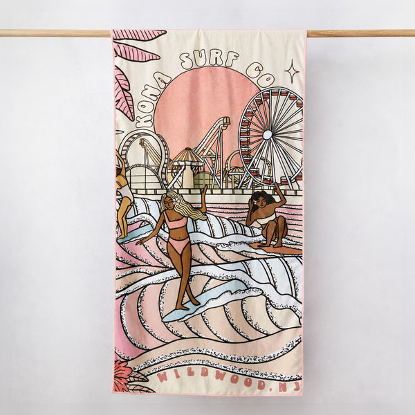 Slowtide x Kona Summer Sunrise Beach Towel - Cream