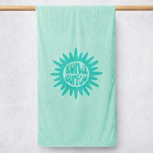 Sun Badge Beach Towel - Mint Green