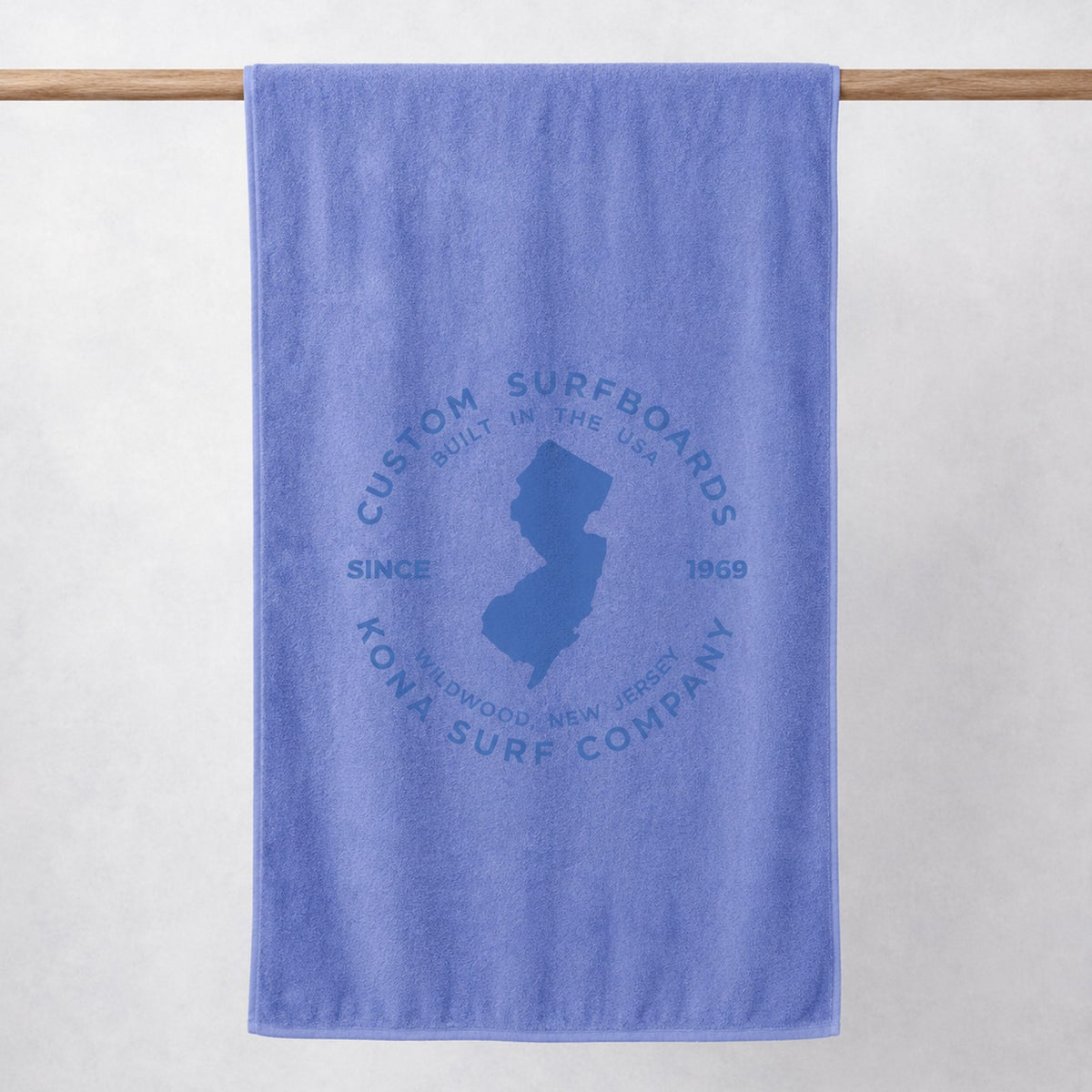 Built in Jersey Beach Towel - Caribbean Blue