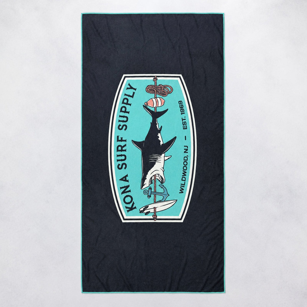Slowtide x Kona Shark Kabob 2 Beach Towel - Black