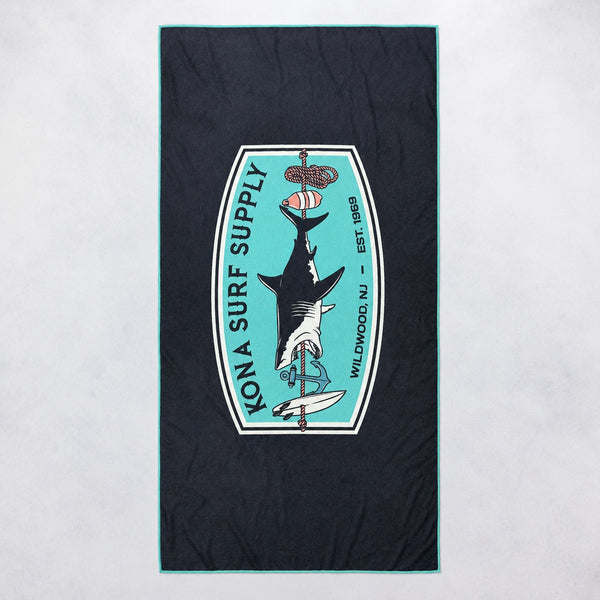 Slowtide x Kona Shark Kabob 2 Beach Towel - Black
