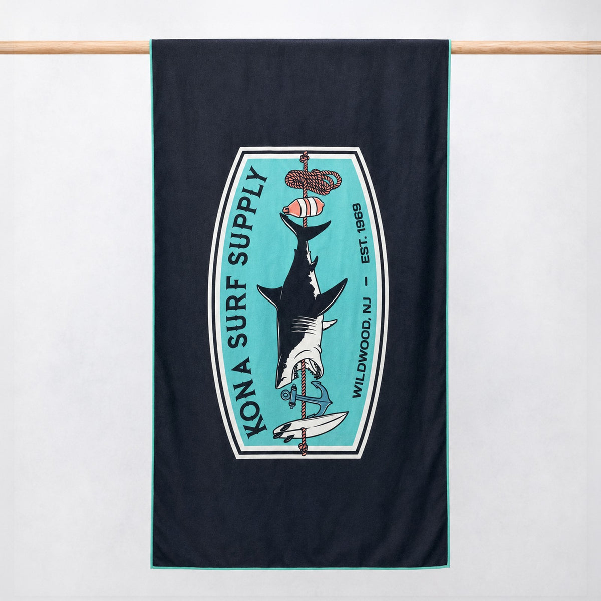 Slowtide x Kona Shark Kabob 2 Beach Towel - Black
