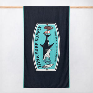 Slowtide x Kona Shark Kabob 2 Beach Towel - Black