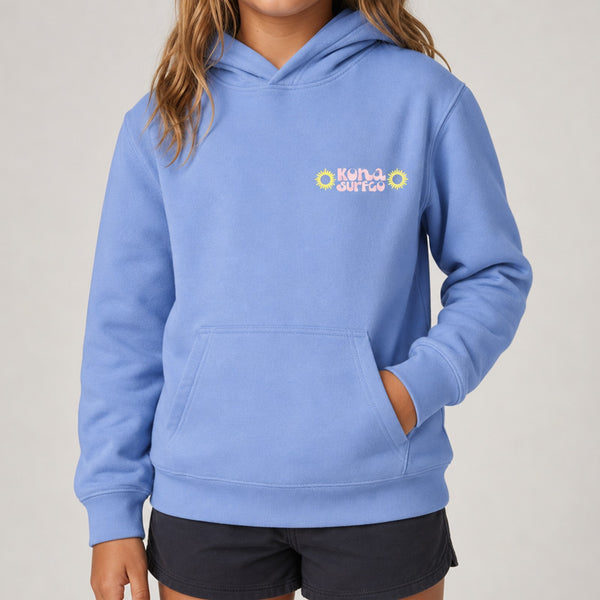 Sun Badge Girls Pullover Hoodie - Carolina Blue