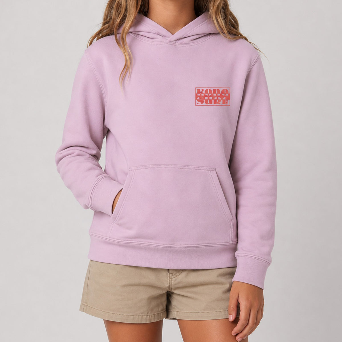 Coastal Club Puff Girls Pullover Hoodie - Light Pink