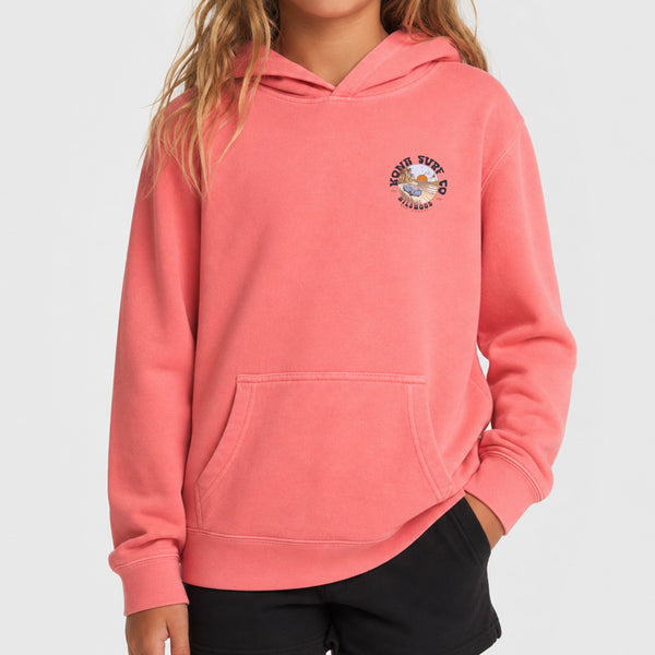 Road to the Beach Girls Pullover Hoodie - Pigment Pink