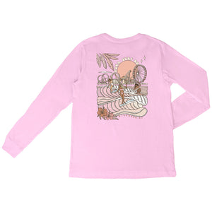 Summer Sunrise Girls Long Sleeve Shirt - Pink