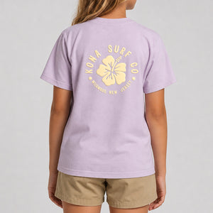 Hibiscus Puff Girls T-Shirt - Orchid