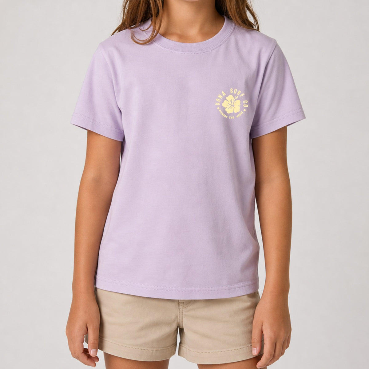 Hibiscus Puff Girls T-Shirt - Orchid