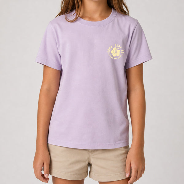 Hibiscus Puff Girls T-Shirt - Orchid