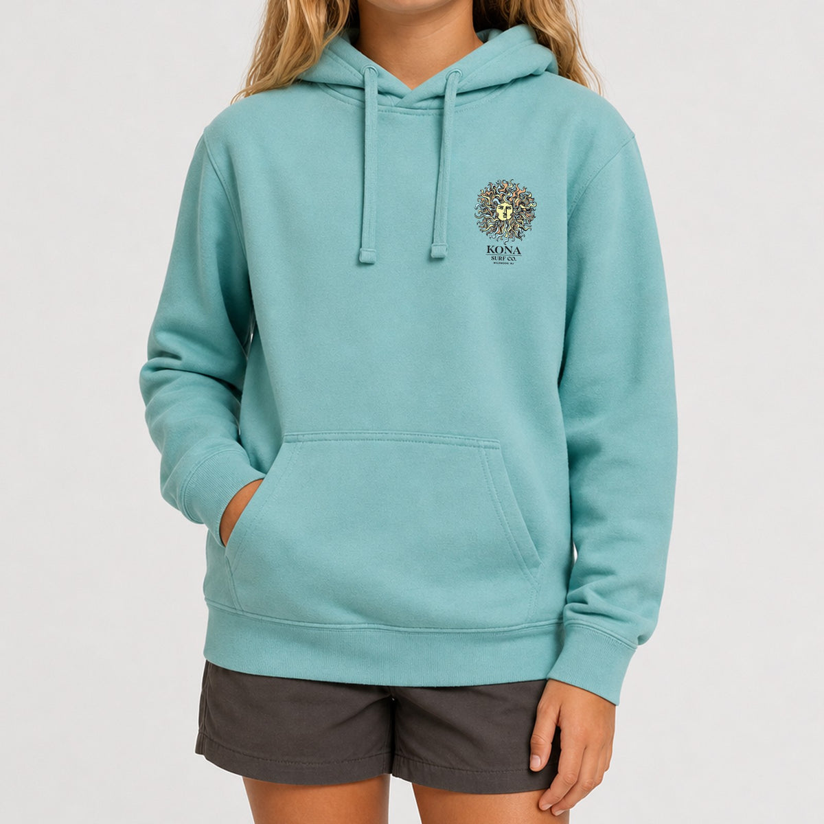 Original Sun Girls Pullover Hoodie - Pigment Mint/Summer