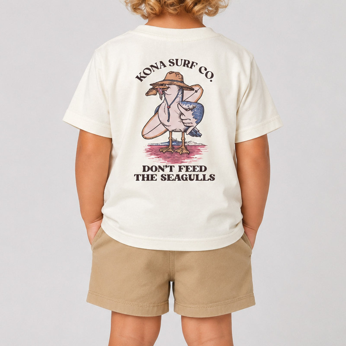 Dont Feed the Seagull Toddler Boys T-Shirt - Natural