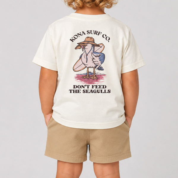 Dont Feed the Seagull Toddler Boys T-Shirt - Natural