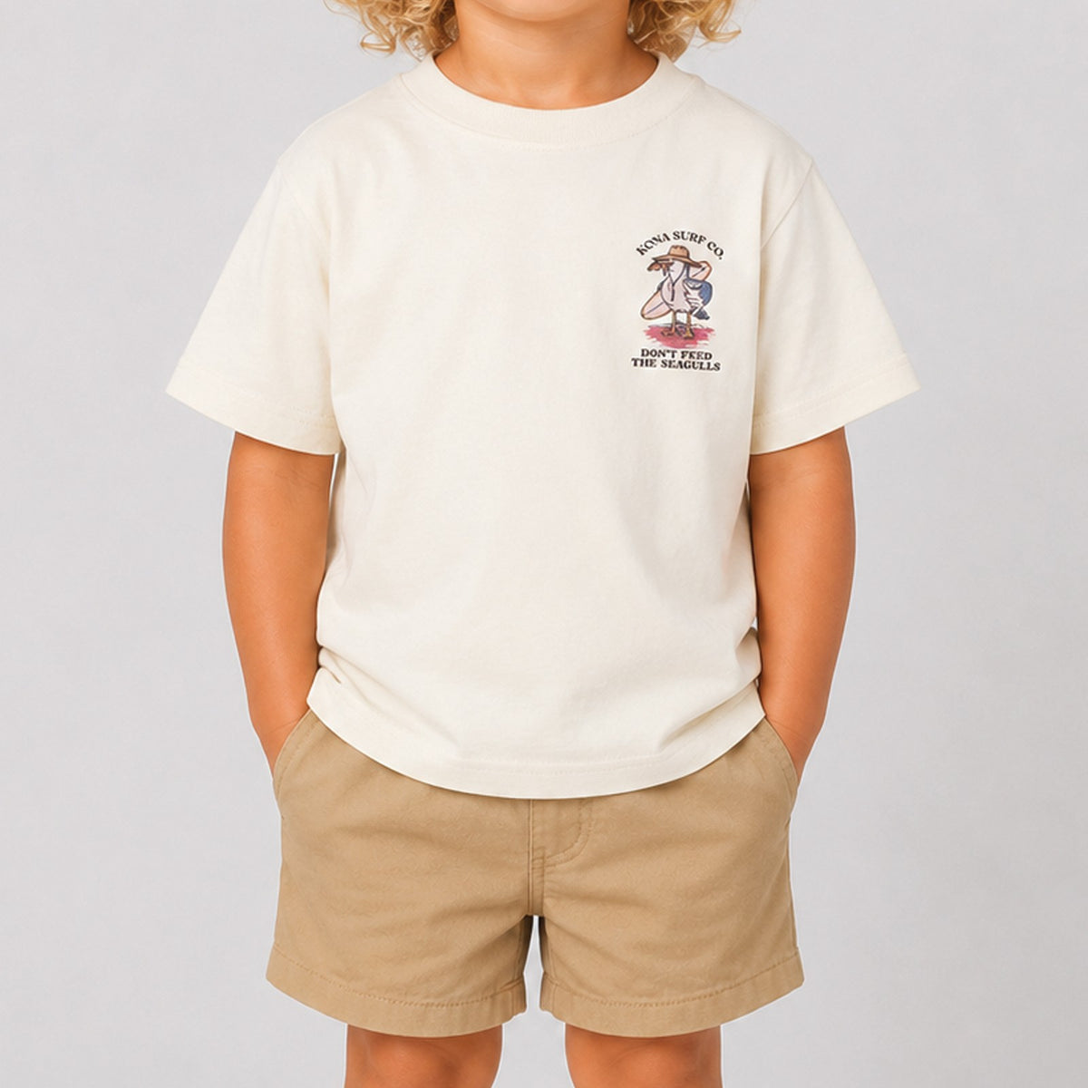 Dont Feed the Seagull Toddler Boys T-Shirt - Natural