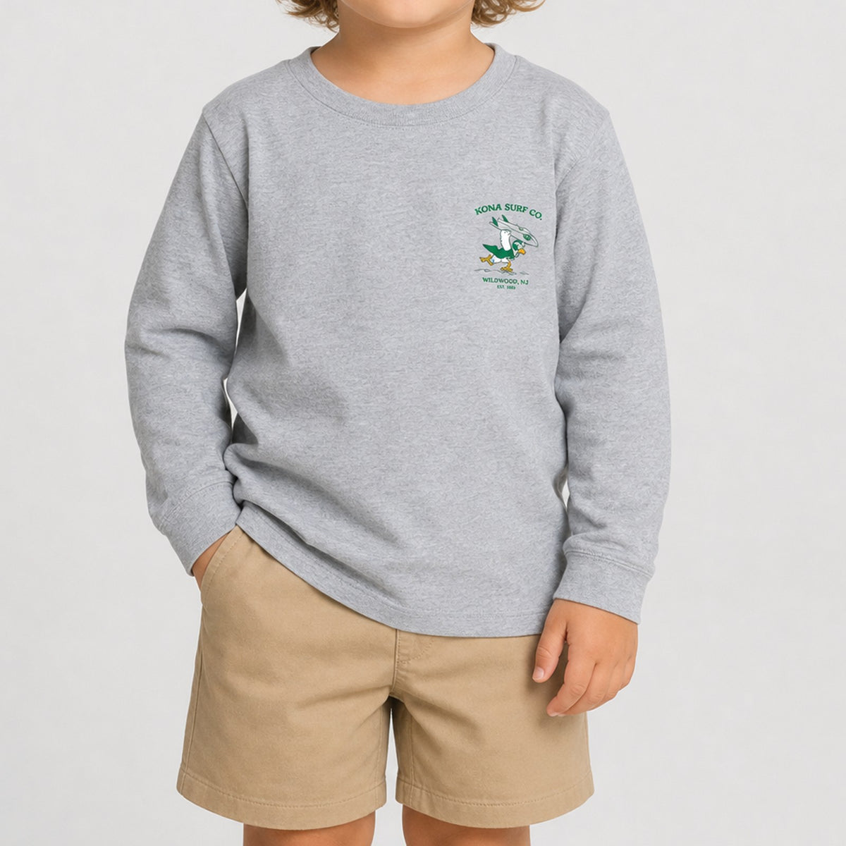 For the Birds Toddler Boys Long Sleeve Shirt - Athletic Heather