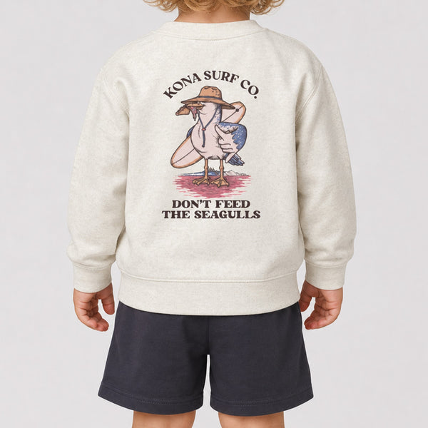 Dont Feed the Seagull Toddler Boys Crew Sweatshirt - Natural