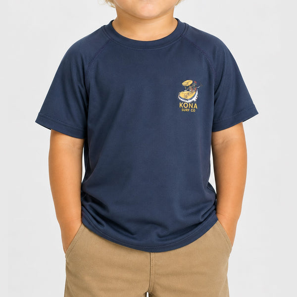 Free Ride 2 Toddler Boys UV Sun Protection T-Shirt - Navy