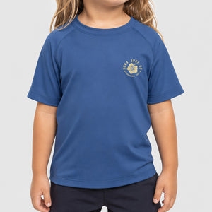 Hibiscus Toddler Girls UV Sun Protection T-Shirt - Robbia Blue