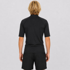 Branded Stretch UV S/S Mens Rashguard - Black