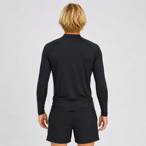 Branded Stretch UV L/S Mens Rashguard - Black