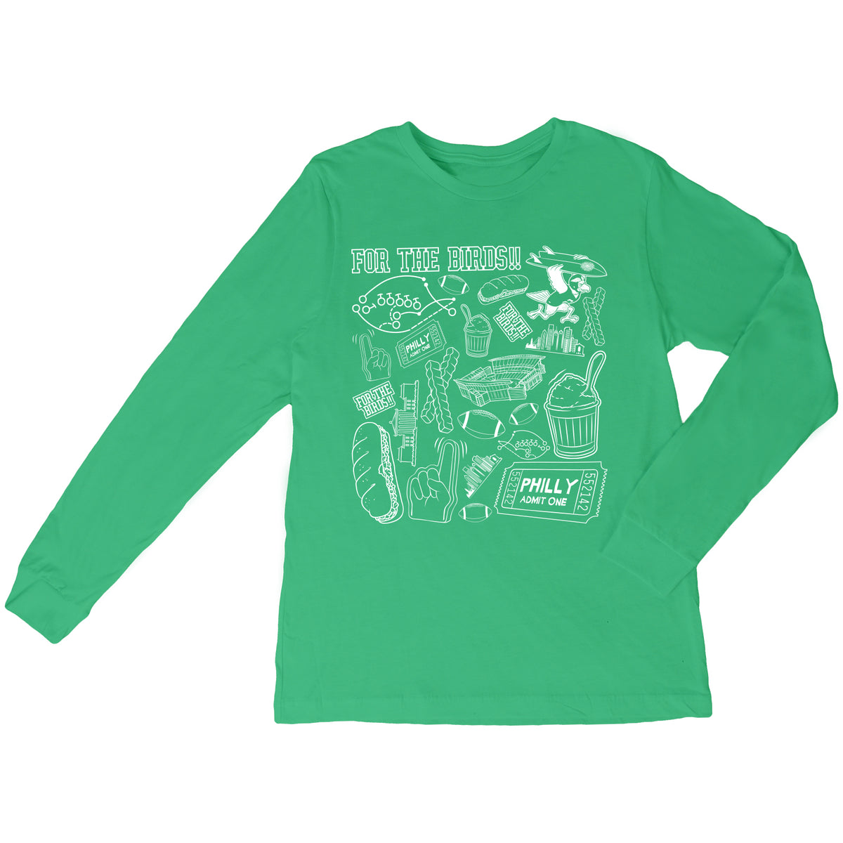 For The Birds Pattern Mens Long Sleeve Shirt