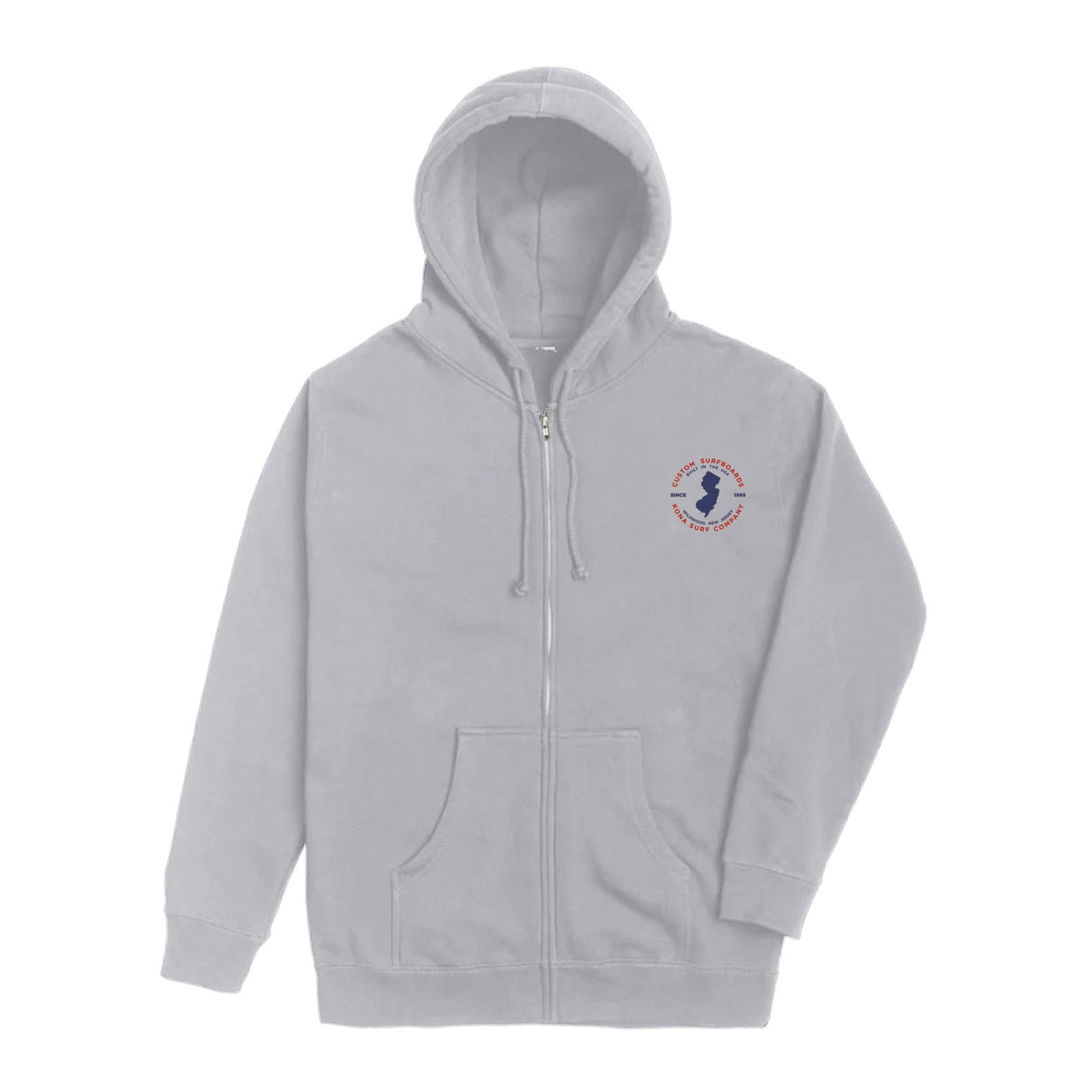 Built in Jersey Mens Zip Hoodie - Grey Heather