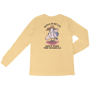Dont Feed The Seagulls Mens Long Sleeve Shirt - Summer Squash Yellow