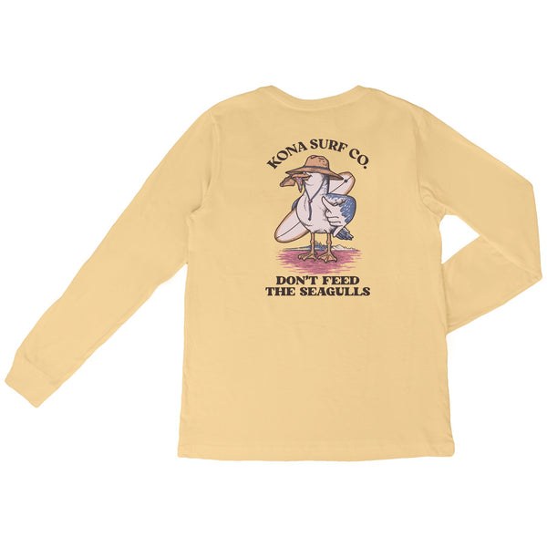 Dont Feed The Seagulls Mens Long Sleeve Shirt - Summer Squash Yellow