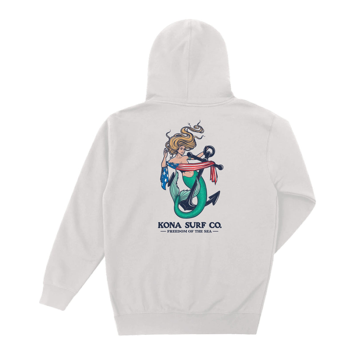 Patriot Mermaid Mens Zip Hoodie - White