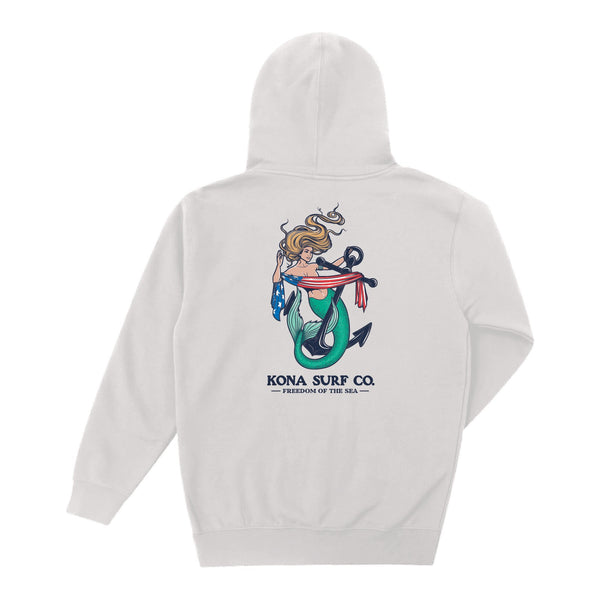 Patriot Mermaid Mens Zip Hoodie - White