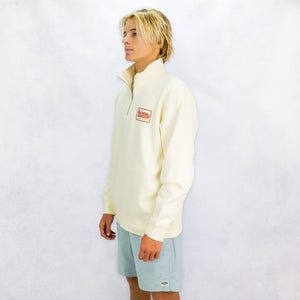 Standout Mens Half Zip Sweatshirt - Bone