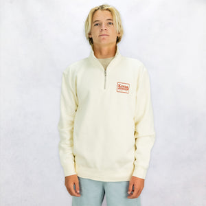 Standout Mens Half Zip Sweatshirt - Bone