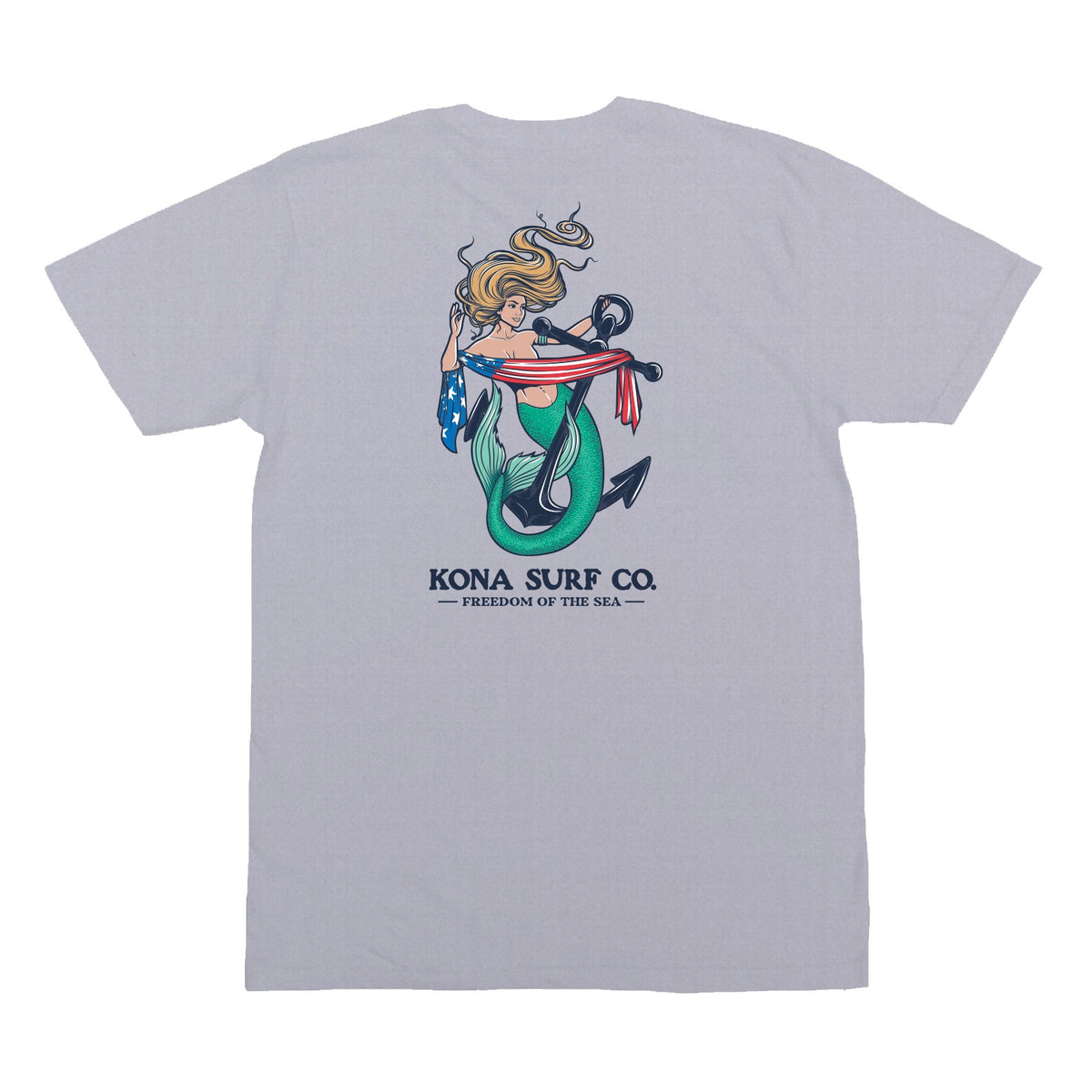Patriot Mermaid Mens T-Shirt - Grey Heather