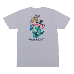 Patriot Mermaid Mens T-Shirt - Grey Heather