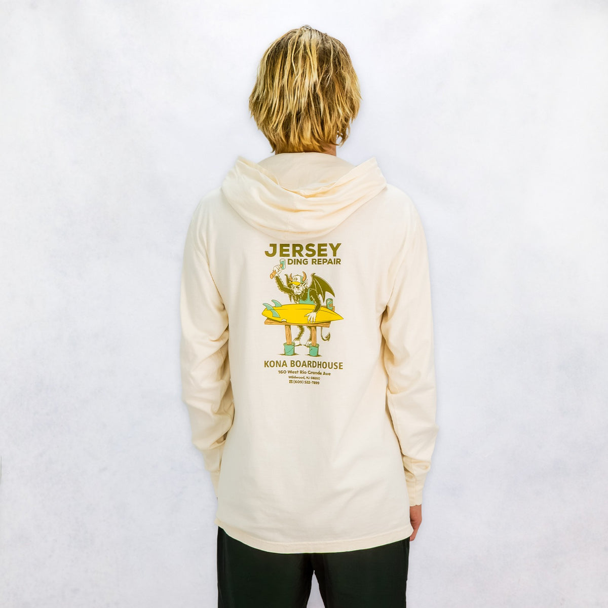 Jersey Ding Repair Mens Light Hoodie - Parchment