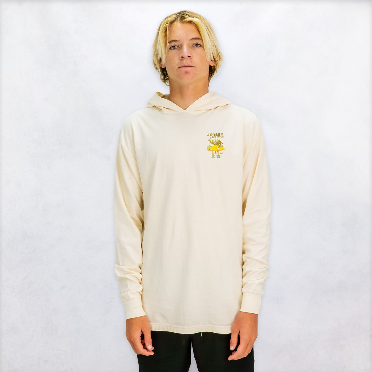 Jersey Ding Repair Mens Light Hoodie - Parchment