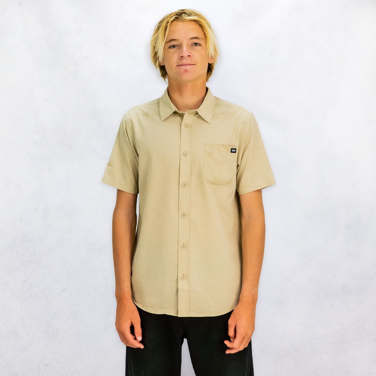 Shore Mens SS Woven - Stone