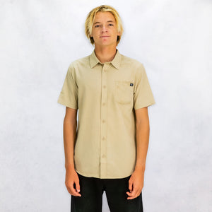 Shore Mens SS Woven - Stone